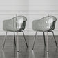 Contemporary Style Dining Chairs Arm Side Chair with Metal Legs for Kitchen Clear Set of 2 Clearhalo ' kitchen&dining_furn' 'Dining Chairs' 'Dining Tables & Seating' 'dining_chair' 'Furniture' 'furniture_dining_chair' 'Kitchen & Dining Furniture' 'kitchen' 4160282