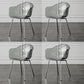 Contemporary Style Dining Chairs Arm Side Chair with Metal Legs for Kitchen Clear Set of 4 Clearhalo ' kitchen&dining_furn' 'Dining Chairs' 'Dining Tables & Seating' 'dining_chair' 'Furniture' 'furniture_dining_chair' 'Kitchen & Dining Furniture' 'kitchen' 4160284