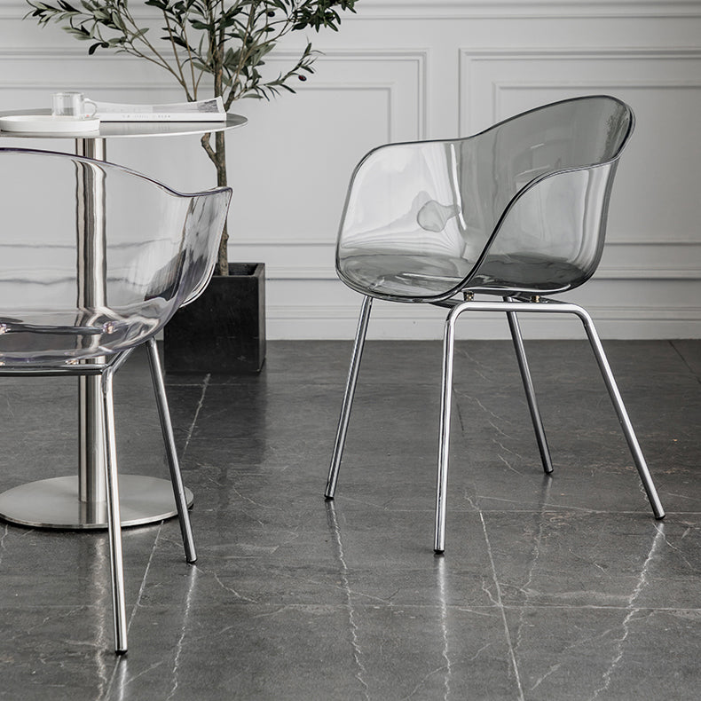 Contemporary Style Dining Chairs Arm Side Chair with Metal Legs for Kitchen Clearhalo ' kitchen&dining_furn' 'Dining Chairs' 'Dining Tables & Seating' 'dining_chair' 'Furniture' 'furniture_dining_chair' 'Kitchen & Dining Furniture' 'kitchen' 4160286