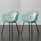 Contemporary Style Dining Chairs Arm Side Chair with Metal Legs for Kitchen Blue-Clear Set of 2 Clearhalo ' kitchen&dining_furn' 'Dining Chairs' 'Dining Tables & Seating' 'dining_chair' 'Furniture' 'furniture_dining_chair' 'Kitchen & Dining Furniture' 'kitchen' 4160287
