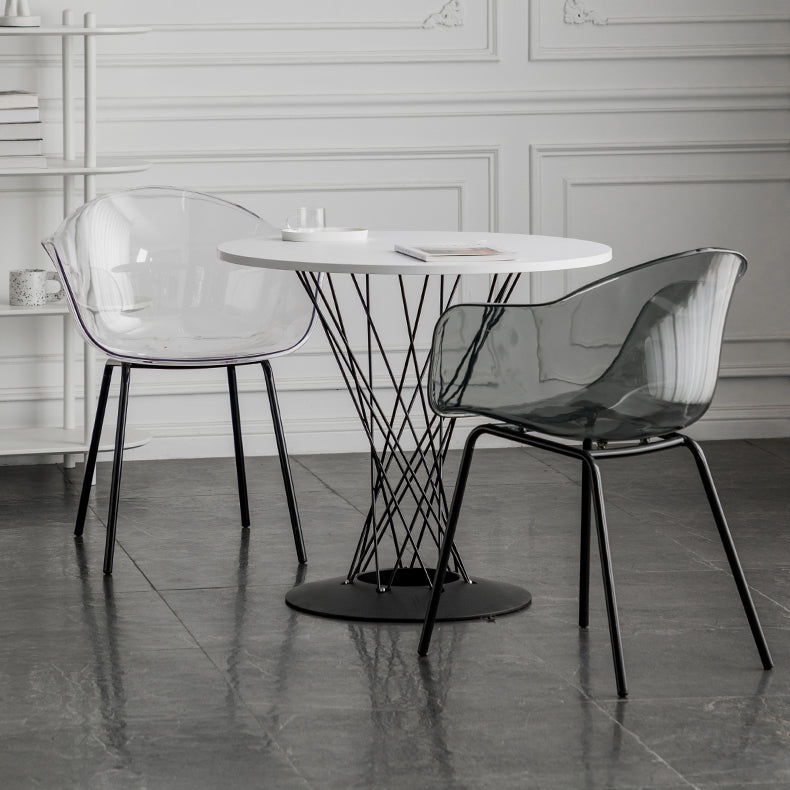 Contemporary Style Dining Chairs Arm Side Chair with Metal Legs for Kitchen Clearhalo ' kitchen&dining_furn' 'Dining Chairs' 'Dining Tables & Seating' 'dining_chair' 'Furniture' 'furniture_dining_chair' 'Kitchen & Dining Furniture' 'kitchen' 4160290