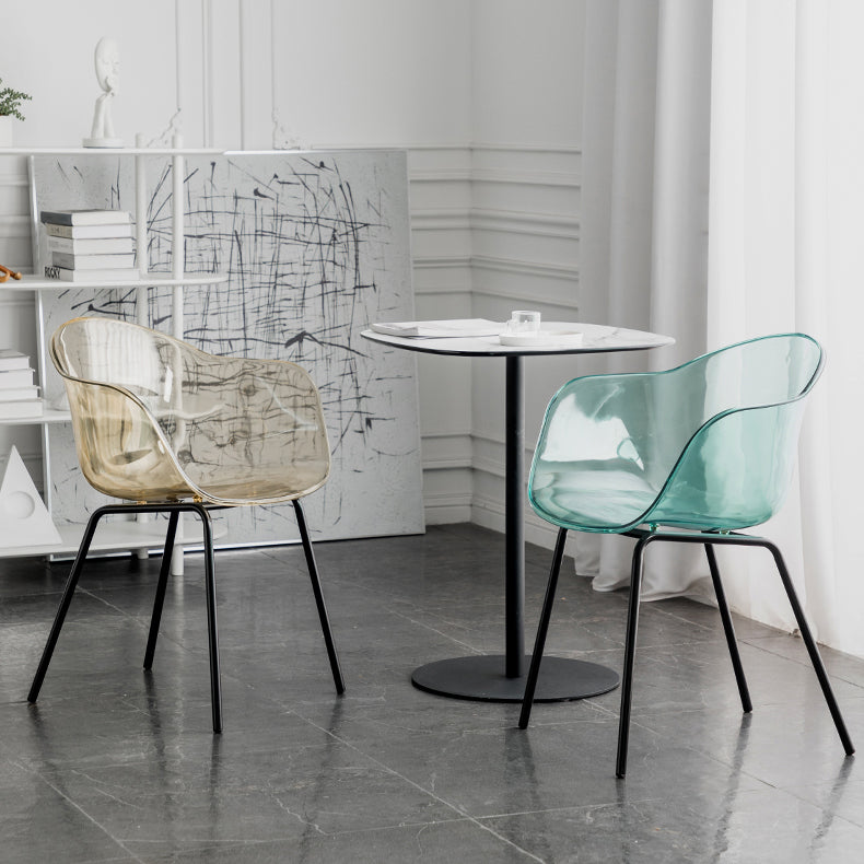 Contemporary Style Dining Chairs Arm Side Chair with Metal Legs for Kitchen Clearhalo ' kitchen&dining_furn' 'Dining Chairs' 'Dining Tables & Seating' 'dining_chair' 'Furniture' 'furniture_dining_chair' 'Kitchen & Dining Furniture' 'kitchen' 4160293