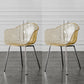 Contemporary Style Dining Chairs Arm Side Chair with Metal Legs for Kitchen Beige-White-Clear Set of 2 Clearhalo ' kitchen&dining_furn' 'Dining Chairs' 'Dining Tables & Seating' 'dining_chair' 'Furniture' 'furniture_dining_chair' 'Kitchen & Dining Furniture' 'kitchen' 4160294