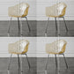 Contemporary Style Dining Chairs Arm Side Chair with Metal Legs for Kitchen Beige-White-Clear Set of 4 Clearhalo ' kitchen&dining_furn' 'Dining Chairs' 'Dining Tables & Seating' 'dining_chair' 'Furniture' 'furniture_dining_chair' 'Kitchen & Dining Furniture' 'kitchen' 4160295