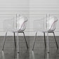 Contemporary Style Dining Chairs Arm Side Chair with Metal Legs for Kitchen Silver Clear Set of 2 Clearhalo ' kitchen&dining_furn' 'Dining Chairs' 'Dining Tables & Seating' 'dining_chair' 'Furniture' 'furniture_dining_chair' 'Kitchen & Dining Furniture' 'kitchen' 4160297