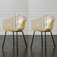 Contemporary Style Dining Chairs Arm Side Chair with Metal Legs for Kitchen Beige-Clear Set of 2 Clearhalo ' kitchen&dining_furn' 'Dining Chairs' 'Dining Tables & Seating' 'dining_chair' 'Furniture' 'furniture_dining_chair' 'Kitchen & Dining Furniture' 'kitchen' 4160300
