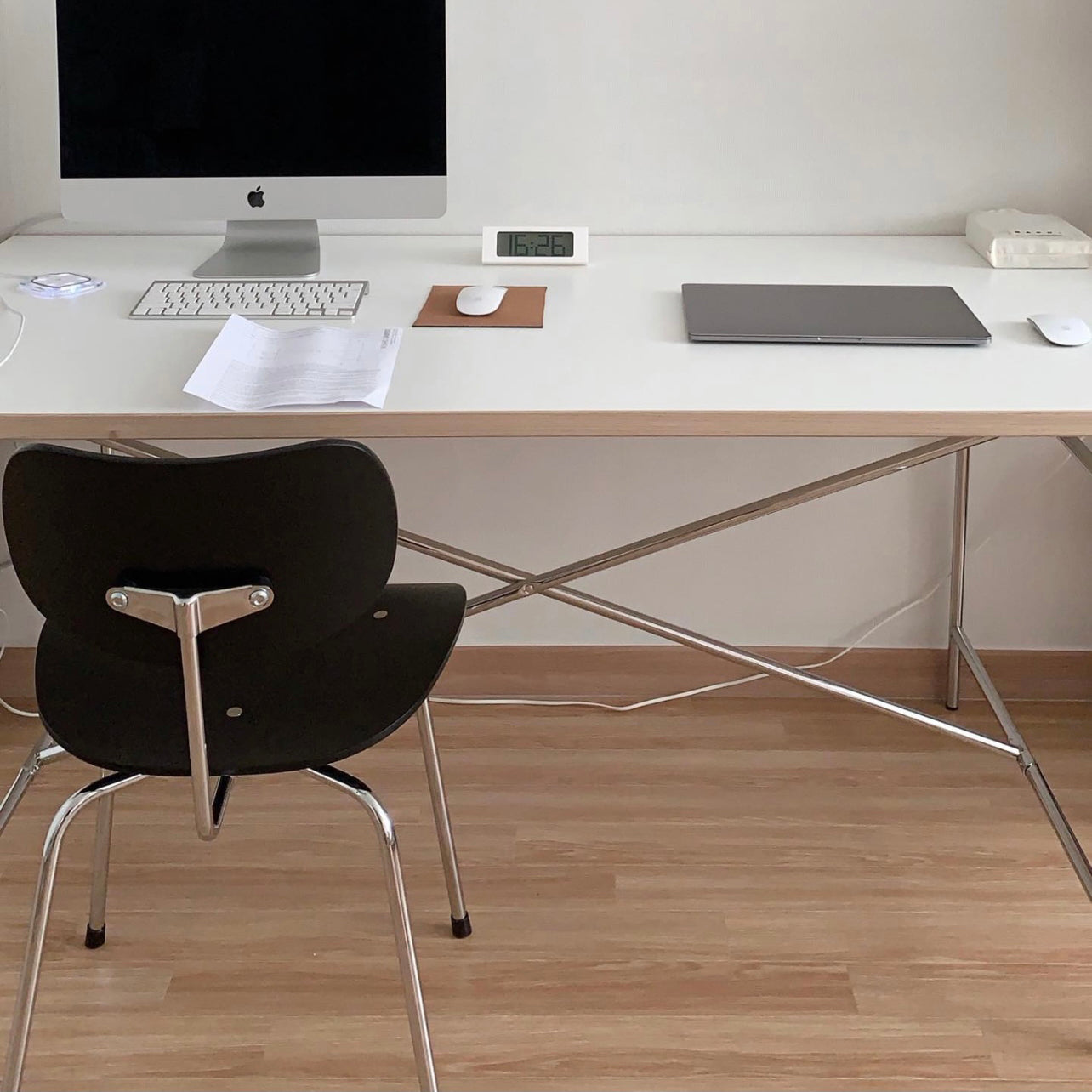 Modern Style Wooden Dining Chairs Open Back Dining Side Chair with Metal Legs Clearhalo ' kitchen&dining_furn' 'Dining Chairs' 'Dining Tables & Seating' 'dining_chair' 'Furniture' 'furniture_dining_chair' 'Kitchen & Dining Furniture' 'kitchen' 4160306