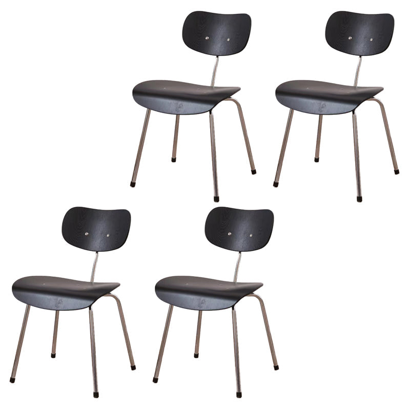 Modern Style Wooden Dining Chairs Open Back Dining Side Chair with Metal Legs Black Set of 4 Clearhalo ' kitchen&dining_furn' 'Dining Chairs' 'Dining Tables & Seating' 'dining_chair' 'Furniture' 'furniture_dining_chair' 'Kitchen & Dining Furniture' 'kitchen' 4160311