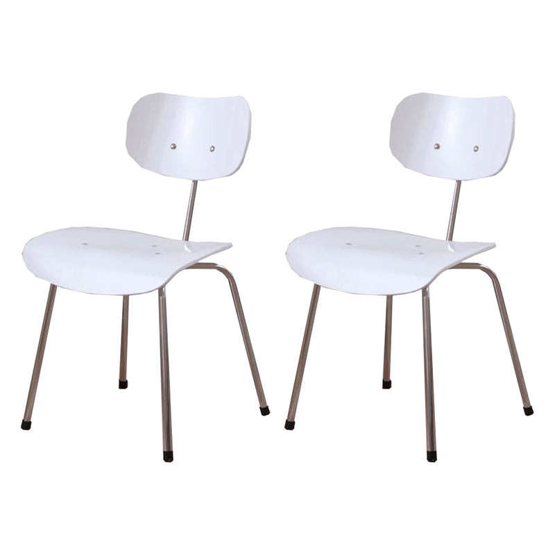 Modern Style Wooden Dining Chairs Open Back Dining Side Chair with Metal Legs White Set of 2 Clearhalo ' kitchen&dining_furn' 'Dining Chairs' 'Dining Tables & Seating' 'dining_chair' 'Furniture' 'furniture_dining_chair' 'Kitchen & Dining Furniture' 'kitchen' 4160315