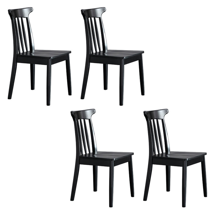 Contemporary Style Dining Room Chairs Dining Armless Chairs with Wooden Legs Black 4 Piece Set Clearhalo ' kitchen&dining_furn' 'Dining Chairs' 'Dining Tables & Seating' 'dining_chair' 'furn' 'furn_dining_chair' 'Furniture' 'furniture_dining_chair' 'Kitchen & Dining Furniture' 'kitchen' 4160323