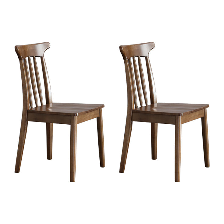 Contemporary Style Dining Room Chairs Dining Armless Chairs with Wooden Legs Walnut 2 Piece Set Clearhalo ' kitchen&dining_furn' 'Dining Chairs' 'Dining Tables & Seating' 'dining_chair' 'furn' 'furn_dining_chair' 'Furniture' 'furniture_dining_chair' 'Kitchen & Dining Furniture' 'kitchen' 4160326