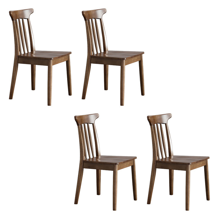 Contemporary Style Dining Room Chairs Dining Armless Chairs with Wooden Legs Walnut 4 Piece Set Clearhalo ' kitchen&dining_furn' 'Dining Chairs' 'Dining Tables & Seating' 'dining_chair' 'furn' 'furn_dining_chair' 'Furniture' 'furniture_dining_chair' 'Kitchen & Dining Furniture' 'kitchen' 4160328