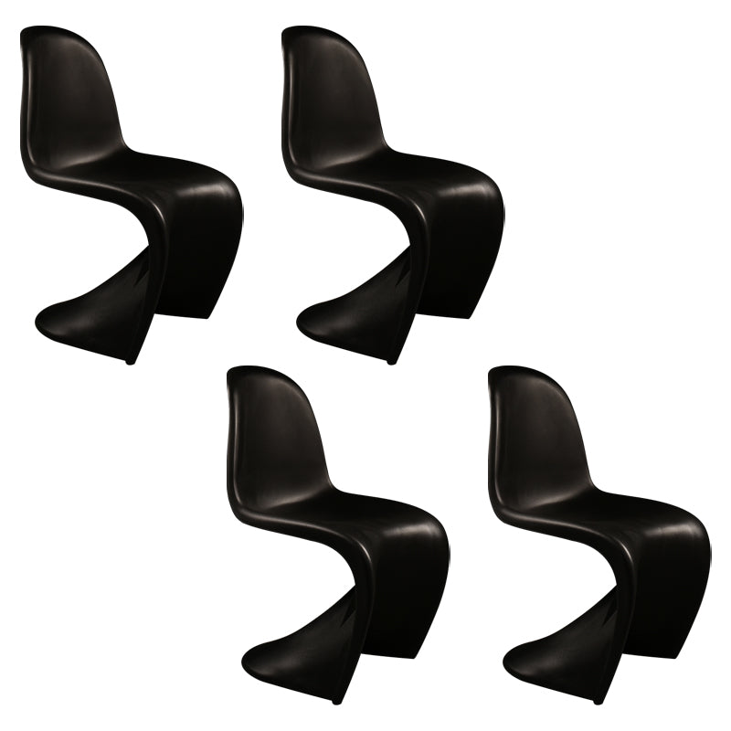 Modern Style Dining Chair Plastic Dining Armless Side Chairs for Kitchen Black Set of 4 Clearhalo ' kitchen&dining_furn' 'Dining Chairs' 'Dining Tables & Seating' 'dining_chair' 'Furniture' 'furniture_dining_chair' 'Kitchen & Dining Furniture' 'kitchen' 4160336