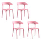 Modern Style Plastic Dining Chair Stackable Dining Armless Side Chairs for Kitchen Pink 4 Piece Set Clearhalo ' kitchen&dining_furn' 'Dining Chairs' 'Dining Tables & Seating' 'dining_chair' 'furn' 'furn_dining_chair' 'Furniture' 'furniture_dining_chair' 'Kitchen & Dining Furniture' 'kitchen' 4160349