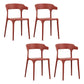 Modern Style Plastic Dining Chair Stackable Dining Armless Side Chairs for Kitchen Burgundy 4 Piece Set Clearhalo ' kitchen&dining_furn' 'Dining Chairs' 'Dining Tables & Seating' 'dining_chair' 'furn' 'furn_dining_chair' 'Furniture' 'furniture_dining_chair' 'Kitchen & Dining Furniture' 'kitchen' 4160351
