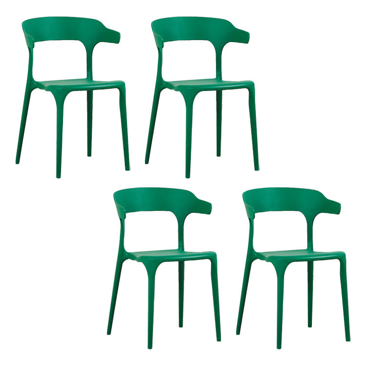 Modern Style Plastic Dining Chair Stackable Dining Armless Side Chairs for Kitchen Green 4 Piece Set Clearhalo ' kitchen&dining_furn' 'Dining Chairs' 'Dining Tables & Seating' 'dining_chair' 'furn' 'furn_dining_chair' 'Furniture' 'furniture_dining_chair' 'Kitchen & Dining Furniture' 'kitchen' 4160354