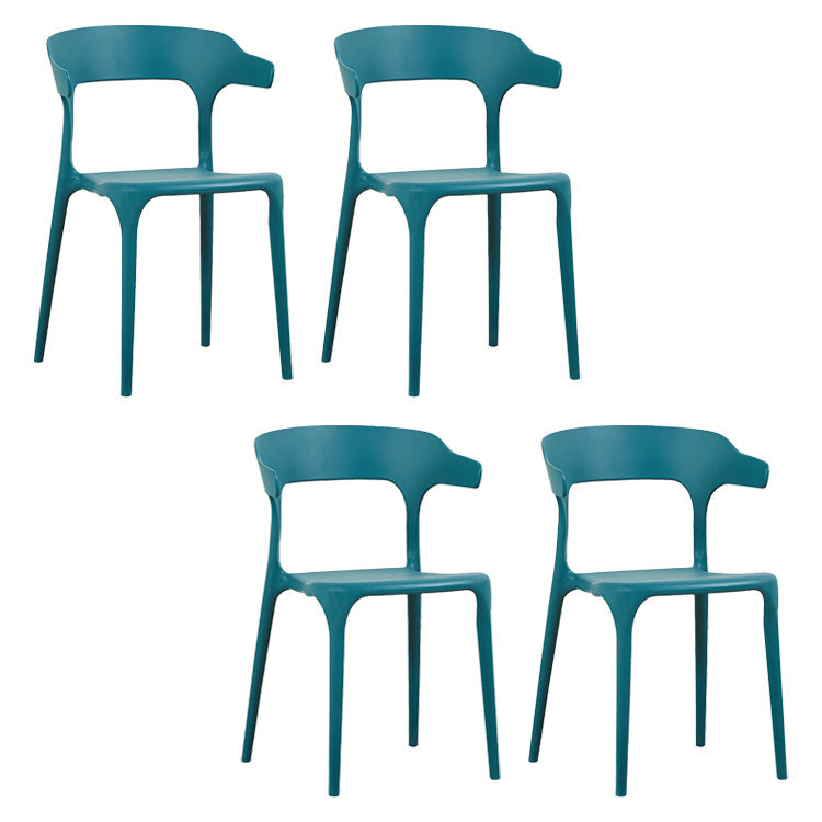 Modern Style Plastic Dining Chair Stackable Dining Armless Side Chairs for Kitchen Dark Blue 4 Piece Set Clearhalo ' kitchen&dining_furn' 'Dining Chairs' 'Dining Tables & Seating' 'dining_chair' 'furn' 'furn_dining_chair' 'Furniture' 'furniture_dining_chair' 'Kitchen & Dining Furniture' 'kitchen' 4160355