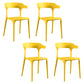Modern Style Plastic Dining Chair Stackable Dining Armless Side Chairs for Kitchen Yellow 4 Piece Set Clearhalo ' kitchen&dining_furn' 'Dining Chairs' 'Dining Tables & Seating' 'dining_chair' 'furn' 'furn_dining_chair' 'Furniture' 'furniture_dining_chair' 'Kitchen & Dining Furniture' 'kitchen' 4160357