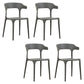 Modern Style Plastic Dining Chair Stackable Dining Armless Side Chairs for Kitchen Dark Gray 4 Piece Set Clearhalo ' kitchen&dining_furn' 'Dining Chairs' 'Dining Tables & Seating' 'dining_chair' 'furn' 'furn_dining_chair' 'Furniture' 'furniture_dining_chair' 'Kitchen & Dining Furniture' 'kitchen' 4160359