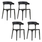 Modern Style Plastic Dining Chair Stackable Dining Armless Side Chairs for Kitchen Black 4 Piece Set Clearhalo ' kitchen&dining_furn' 'Dining Chairs' 'Dining Tables & Seating' 'dining_chair' 'furn' 'furn_dining_chair' 'Furniture' 'furniture_dining_chair' 'Kitchen & Dining Furniture' 'kitchen' 4160361