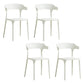 Modern Style Plastic Dining Chair Stackable Dining Armless Side Chairs for Kitchen White 4 Piece Set Clearhalo ' kitchen&dining_furn' 'Dining Chairs' 'Dining Tables & Seating' 'dining_chair' 'furn' 'furn_dining_chair' 'Furniture' 'furniture_dining_chair' 'Kitchen & Dining Furniture' 'kitchen' 4160363