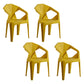 Modern Style Plastic Dining Chair Stackable Dining Arm Side Chair for Kitchen Yellow 4 Piece Set Clearhalo ' kitchen&dining_furn' 'Dining Chairs' 'Dining Tables & Seating' 'dining_chair' 'furn' 'furn_dining_chair' 'Furniture' 'furniture_dining_chair' 'Kitchen & Dining Furniture' 'kitchen' 4160372