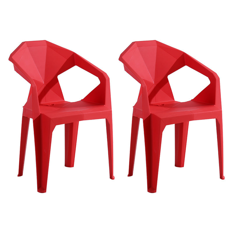 Modern Style Plastic Dining Chair Stackable Dining Arm Side Chair for Kitchen Red 2 Piece Set Clearhalo ' kitchen&dining_furn' 'Dining Chairs' 'Dining Tables & Seating' 'dining_chair' 'furn' 'furn_dining_chair' 'Furniture' 'furniture_dining_chair' 'Kitchen & Dining Furniture' 'kitchen' 4160375