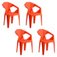 Modern Style Plastic Dining Chair Stackable Dining Arm Side Chair for Kitchen Orange 4 Piece Set Clearhalo ' kitchen&dining_furn' 'Dining Chairs' 'Dining Tables & Seating' 'dining_chair' 'furn' 'furn_dining_chair' 'Furniture' 'furniture_dining_chair' 'Kitchen & Dining Furniture' 'kitchen' 4160381