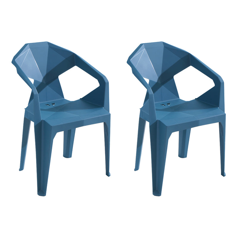 Modern Style Plastic Dining Chair Stackable Dining Arm Side Chair for Kitchen Blue 2 Piece Set Clearhalo ' kitchen&dining_furn' 'Dining Chairs' 'Dining Tables & Seating' 'dining_chair' 'furn' 'furn_dining_chair' 'Furniture' 'furniture_dining_chair' 'Kitchen & Dining Furniture' 'kitchen' 4160383