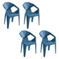 Modern Style Plastic Dining Chair Stackable Dining Arm Side Chair for Kitchen Blue 4 Piece Set Clearhalo ' kitchen&dining_furn' 'Dining Chairs' 'Dining Tables & Seating' 'dining_chair' 'furn' 'furn_dining_chair' 'Furniture' 'furniture_dining_chair' 'Kitchen & Dining Furniture' 'kitchen' 4160384