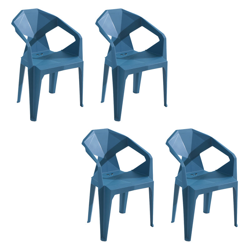 Modern Style Plastic Dining Chair Stackable Dining Arm Side Chair for Kitchen Blue 4 Piece Set Clearhalo ' kitchen&dining_furn' 'Dining Chairs' 'Dining Tables & Seating' 'dining_chair' 'furn' 'furn_dining_chair' 'Furniture' 'furniture_dining_chair' 'Kitchen & Dining Furniture' 'kitchen' 4160384