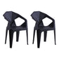 Modern Style Plastic Dining Chair Stackable Dining Arm Side Chair for Kitchen Black 2 Piece Set Clearhalo ' kitchen&dining_furn' 'Dining Chairs' 'Dining Tables & Seating' 'dining_chair' 'furn' 'furn_dining_chair' 'Furniture' 'furniture_dining_chair' 'Kitchen & Dining Furniture' 'kitchen' 4160394