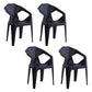 Modern Style Plastic Dining Chair Stackable Dining Arm Side Chair for Kitchen Black 4 Piece Set Clearhalo ' kitchen&dining_furn' 'Dining Chairs' 'Dining Tables & Seating' 'dining_chair' 'furn' 'furn_dining_chair' 'Furniture' 'furniture_dining_chair' 'Kitchen & Dining Furniture' 'kitchen' 4160395
