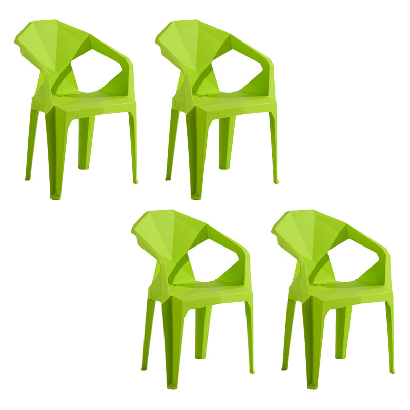 Modern Style Plastic Dining Chair Stackable Dining Arm Side Chair for Kitchen Green 4 Piece Set Clearhalo ' kitchen&dining_furn' 'Dining Chairs' 'Dining Tables & Seating' 'dining_chair' 'furn' 'furn_dining_chair' 'Furniture' 'furniture_dining_chair' 'Kitchen & Dining Furniture' 'kitchen' 4160397