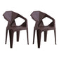 Modern Style Plastic Dining Chair Stackable Dining Arm Side Chair for Kitchen Dark Coffee 2 Piece Set Clearhalo ' kitchen&dining_furn' 'Dining Chairs' 'Dining Tables & Seating' 'dining_chair' 'furn' 'furn_dining_chair' 'Furniture' 'furniture_dining_chair' 'Kitchen & Dining Furniture' 'kitchen' 4160398