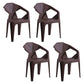 Modern Style Plastic Dining Chair Stackable Dining Arm Side Chair for Kitchen Dark Coffee 4 Piece Set Clearhalo ' kitchen&dining_furn' 'Dining Chairs' 'Dining Tables & Seating' 'dining_chair' 'furn' 'furn_dining_chair' 'Furniture' 'furniture_dining_chair' 'Kitchen & Dining Furniture' 'kitchen' 4160399
