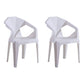 Modern Style Plastic Dining Chair Stackable Dining Arm Side Chair for Kitchen White 2 Piece Set Clearhalo ' kitchen&dining_furn' 'Dining Chairs' 'Dining Tables & Seating' 'dining_chair' 'furn' 'furn_dining_chair' 'Furniture' 'furniture_dining_chair' 'Kitchen & Dining Furniture' 'kitchen' 4160400