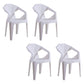Modern Style Plastic Dining Chair Stackable Dining Arm Side Chair for Kitchen White 4 Piece Set Clearhalo ' kitchen&dining_furn' 'Dining Chairs' 'Dining Tables & Seating' 'dining_chair' 'furn' 'furn_dining_chair' 'Furniture' 'furniture_dining_chair' 'Kitchen & Dining Furniture' 'kitchen' 4160401