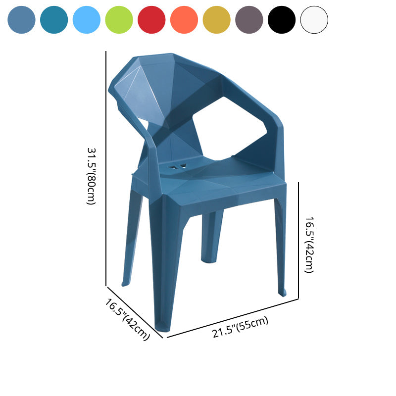 Modern Style Plastic Dining Chair Stackable Dining Arm Side Chair for Kitchen Clearhalo ' kitchen&dining_furn' 'Dining Chairs' 'Dining Tables & Seating' 'dining_chair' 'furn' 'furn_dining_chair' 'Furniture' 'furniture_dining_chair' 'Kitchen & Dining Furniture' 'kitchen' 4160402