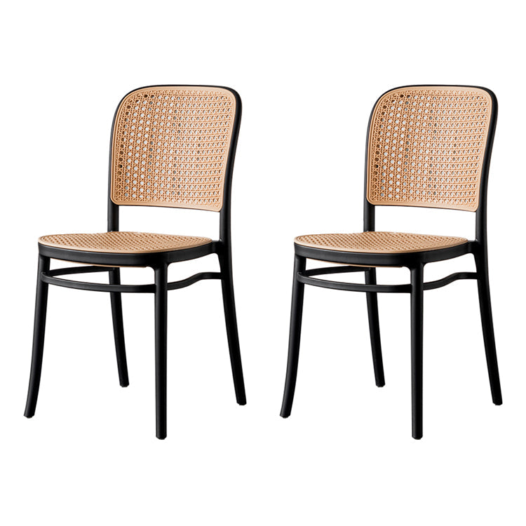 Modern Style Dining Chair Plastic Dining Armless Side Chair for Kitchen Black 2 Piece Set Clearhalo ' kitchen&dining_furn' 'Dining Chairs' 'Dining Tables & Seating' 'dining_chair' 'furn' 'furn_dining_chair' 'Furniture' 'furniture_dining_chair' 'Kitchen & Dining Furniture' 'kitchen' 4160406