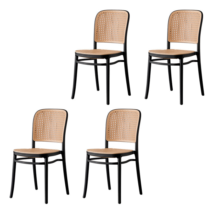 Modern Style Dining Chair Plastic Dining Armless Side Chair for Kitchen Black 4 Piece Set Clearhalo ' kitchen&dining_furn' 'Dining Chairs' 'Dining Tables & Seating' 'dining_chair' 'furn' 'furn_dining_chair' 'Furniture' 'furniture_dining_chair' 'Kitchen & Dining Furniture' 'kitchen' 4160408