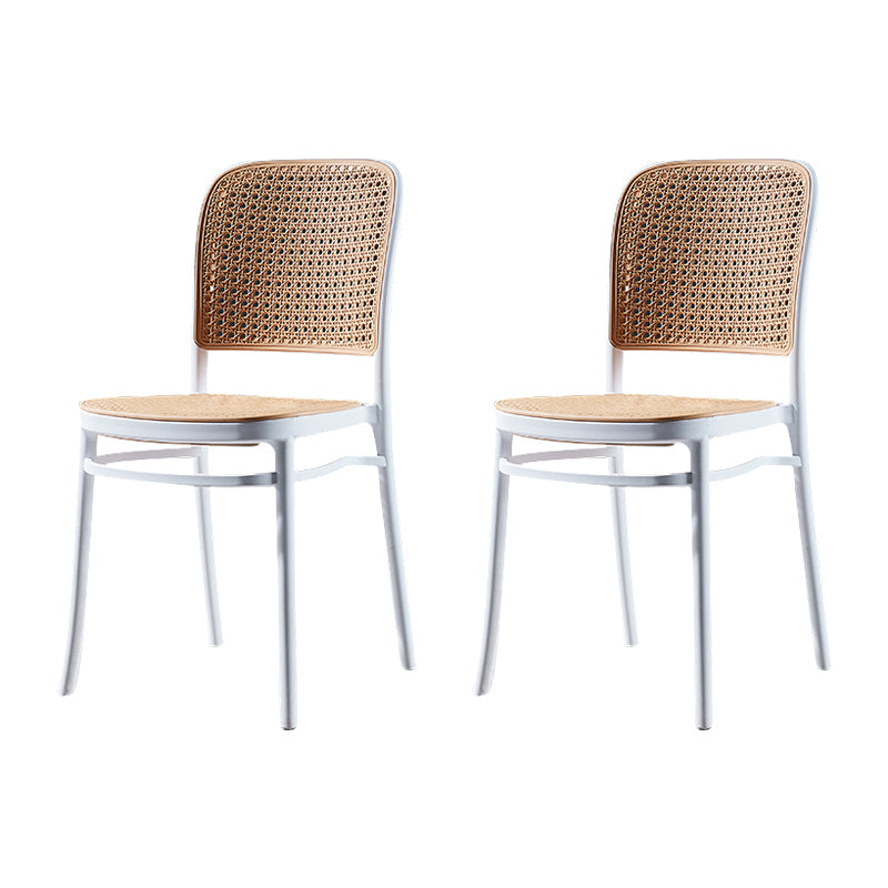Modern Style Dining Chair Plastic Dining Armless Side Chair for Kitchen White 2 Piece Set Clearhalo ' kitchen&dining_furn' 'Dining Chairs' 'Dining Tables & Seating' 'dining_chair' 'furn' 'furn_dining_chair' 'Furniture' 'furniture_dining_chair' 'Kitchen & Dining Furniture' 'kitchen' 4160411