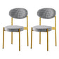 Glam Style Kitchen Dining Chair Metal Dining Armless Side Chairs Gray-Gold 2 Piece Set Clearhalo ' kitchen&dining_furn' 'Dining Chairs' 'Dining Tables & Seating' 'dining_chair' 'furn' 'furn_dining_chair' 'Furniture' 'furniture_dining_chair' 'Kitchen & Dining Furniture' 'kitchen' 4160425