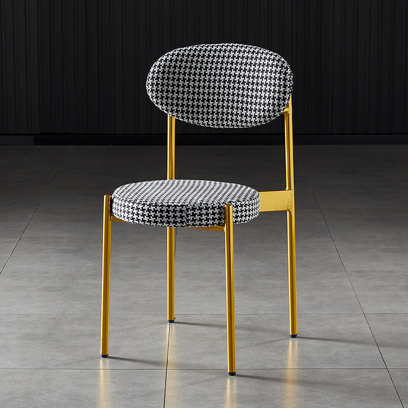 Glam Style Kitchen Dining Chair Metal Dining Armless Side Chairs Black-Gold 1 Piece Clearhalo ' kitchen&dining_furn' 'Dining Chairs' 'Dining Tables & Seating' 'dining_chair' 'furn' 'furn_dining_chair' 'Furniture' 'furniture_dining_chair' 'Kitchen & Dining Furniture' 'kitchen' 4160428