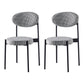 Glam Style Kitchen Dining Chair Metal Dining Armless Side Chairs Grey 2 Piece Set Clearhalo ' kitchen&dining_furn' 'Dining Chairs' 'Dining Tables & Seating' 'dining_chair' 'furn' 'furn_dining_chair' 'Furniture' 'furniture_dining_chair' 'Kitchen & Dining Furniture' 'kitchen' 4160436