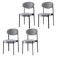 Glam Style Kitchen Dining Chair Metal Dining Armless Side Chairs Grey 4 Piece Set Clearhalo ' kitchen&dining_furn' 'Dining Chairs' 'Dining Tables & Seating' 'dining_chair' 'furn' 'furn_dining_chair' 'Furniture' 'furniture_dining_chair' 'Kitchen & Dining Furniture' 'kitchen' 4160439