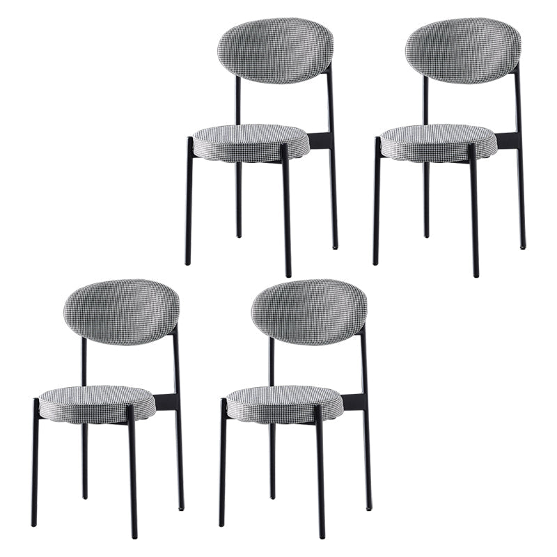 Glam Style Kitchen Dining Chair Metal Dining Armless Side Chairs Grey 4 Piece Set Clearhalo ' kitchen&dining_furn' 'Dining Chairs' 'Dining Tables & Seating' 'dining_chair' 'furn' 'furn_dining_chair' 'Furniture' 'furniture_dining_chair' 'Kitchen & Dining Furniture' 'kitchen' 4160439