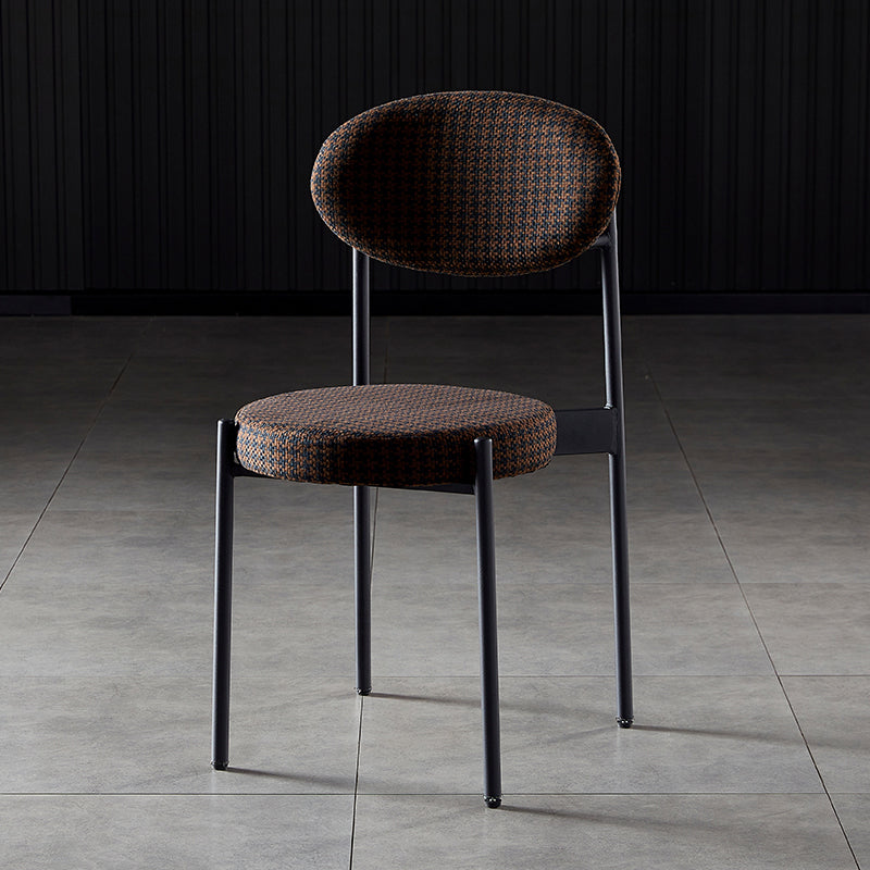 Glam Style Kitchen Dining Chair Metal Dining Armless Side Chairs Black-Brown 1 Piece Clearhalo ' kitchen&dining_furn' 'Dining Chairs' 'Dining Tables & Seating' 'dining_chair' 'furn' 'furn_dining_chair' 'Furniture' 'furniture_dining_chair' 'Kitchen & Dining Furniture' 'kitchen' 4160441