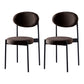 Glam Style Kitchen Dining Chair Metal Dining Armless Side Chairs Black-Brown 2 Piece Set Clearhalo ' kitchen&dining_furn' 'Dining Chairs' 'Dining Tables & Seating' 'dining_chair' 'furn' 'furn_dining_chair' 'Furniture' 'furniture_dining_chair' 'Kitchen & Dining Furniture' 'kitchen' 4160442