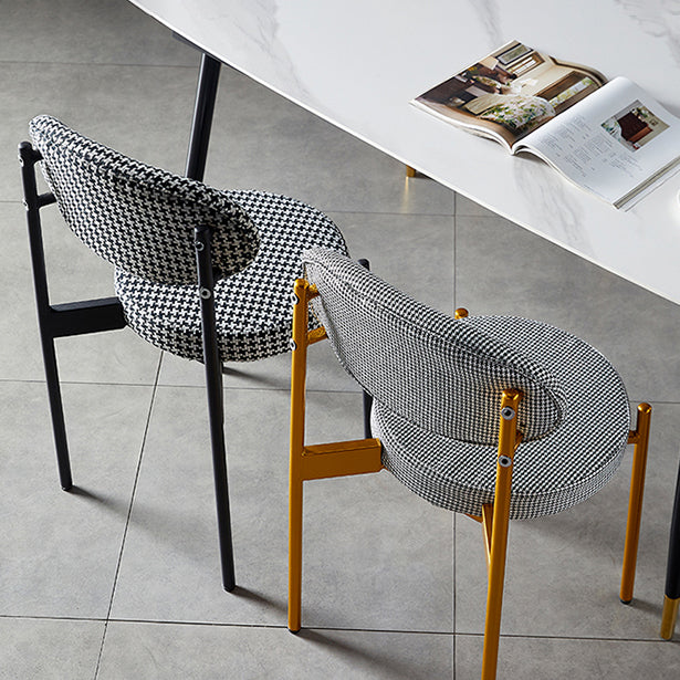 Glam Style Kitchen Dining Chair Metal Dining Armless Side Chairs Clearhalo ' kitchen&dining_furn' 'Dining Chairs' 'Dining Tables & Seating' 'dining_chair' 'furn' 'furn_dining_chair' 'Furniture' 'furniture_dining_chair' 'Kitchen & Dining Furniture' 'kitchen' 4160444